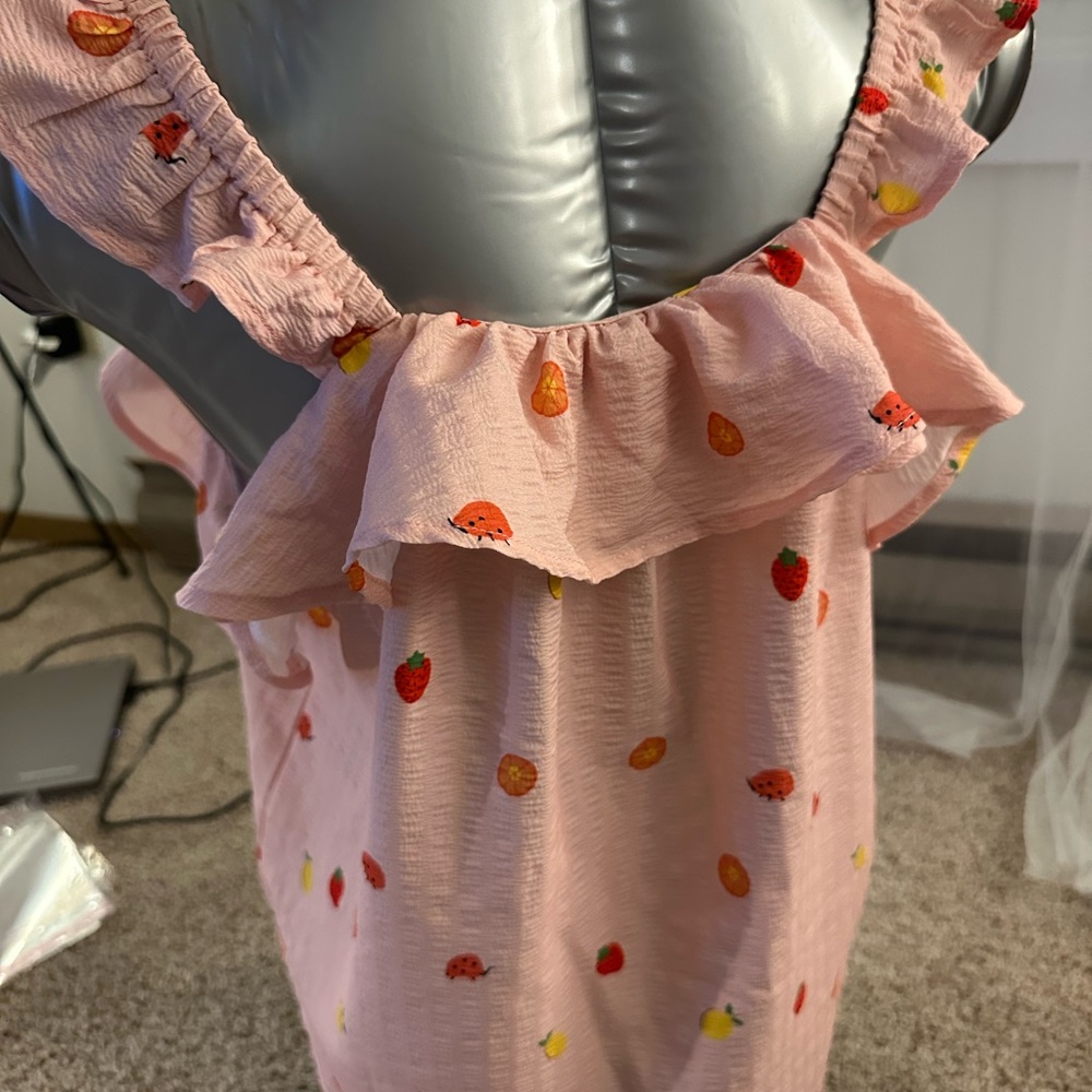 Pink Ruffle Top with Fruit Embroidery - Picture 3 of 3